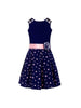 Branyork Navy Printed Fit & Flare Dress